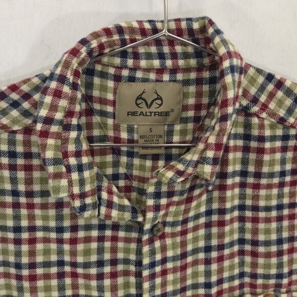 Realtree Flannel Shirt Mens S Multicolor Check Casual Long Sleeve Button Down - Picture 3 of 11